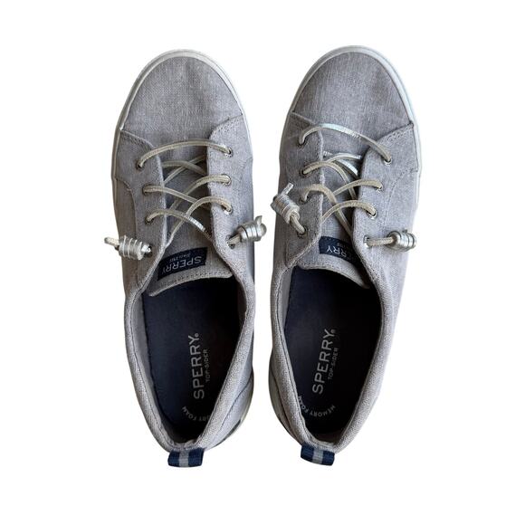 Sperry Top-Sider Pier Wave Sparkle Gray Canvas Shoes Women’s Size 9.5 - Picture 5 of 9